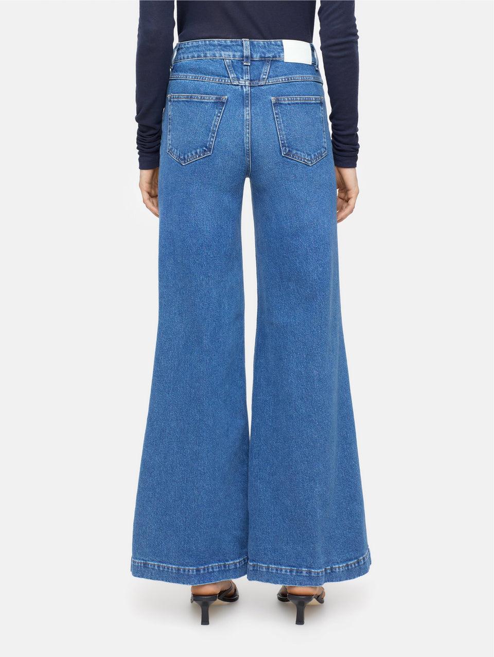 CLOSED Jeans Gamba Ampia Con Vita Alta Blu