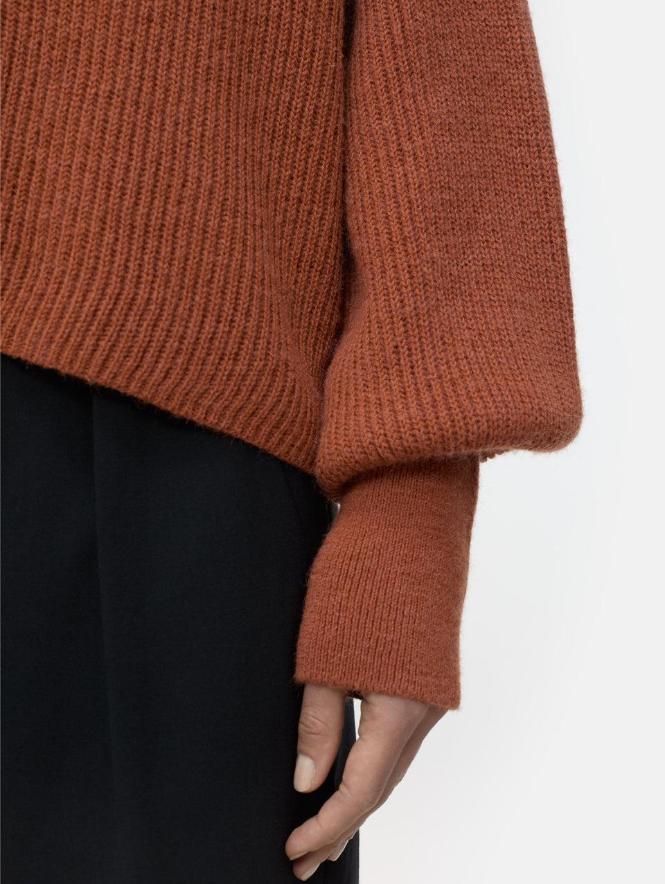 CLOSED Maglia Collo Alto In Misto Alpaca Marrone