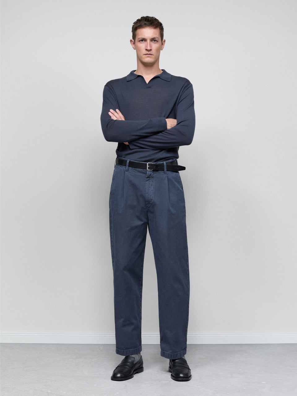 CLOSED Pantaloni Ampi Con Pences Blu Fumo