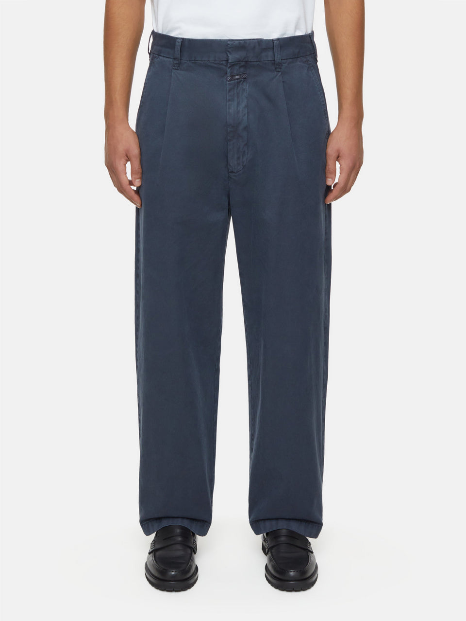 CLOSED Pantaloni Ampi con Pences Blu Fumo