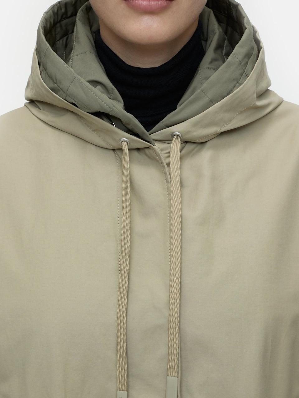 CLOSED Parka A Trapezio Con Cappuccio Khaki