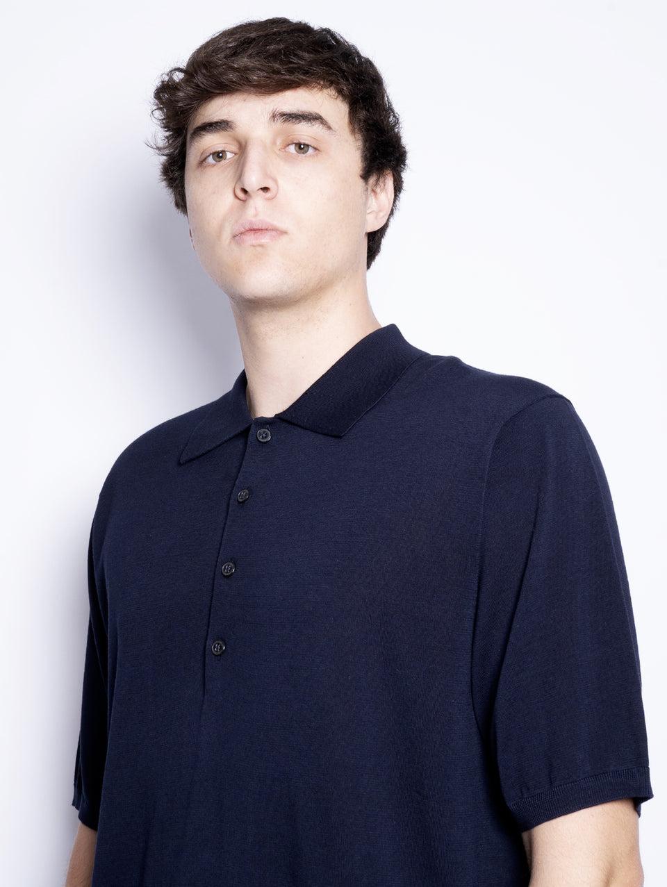 CLOSED Polo In Cotone Extrafine Blu Notte