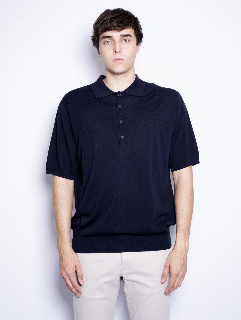 CLOSED Polo in Cotone Extrafine Blu Notte