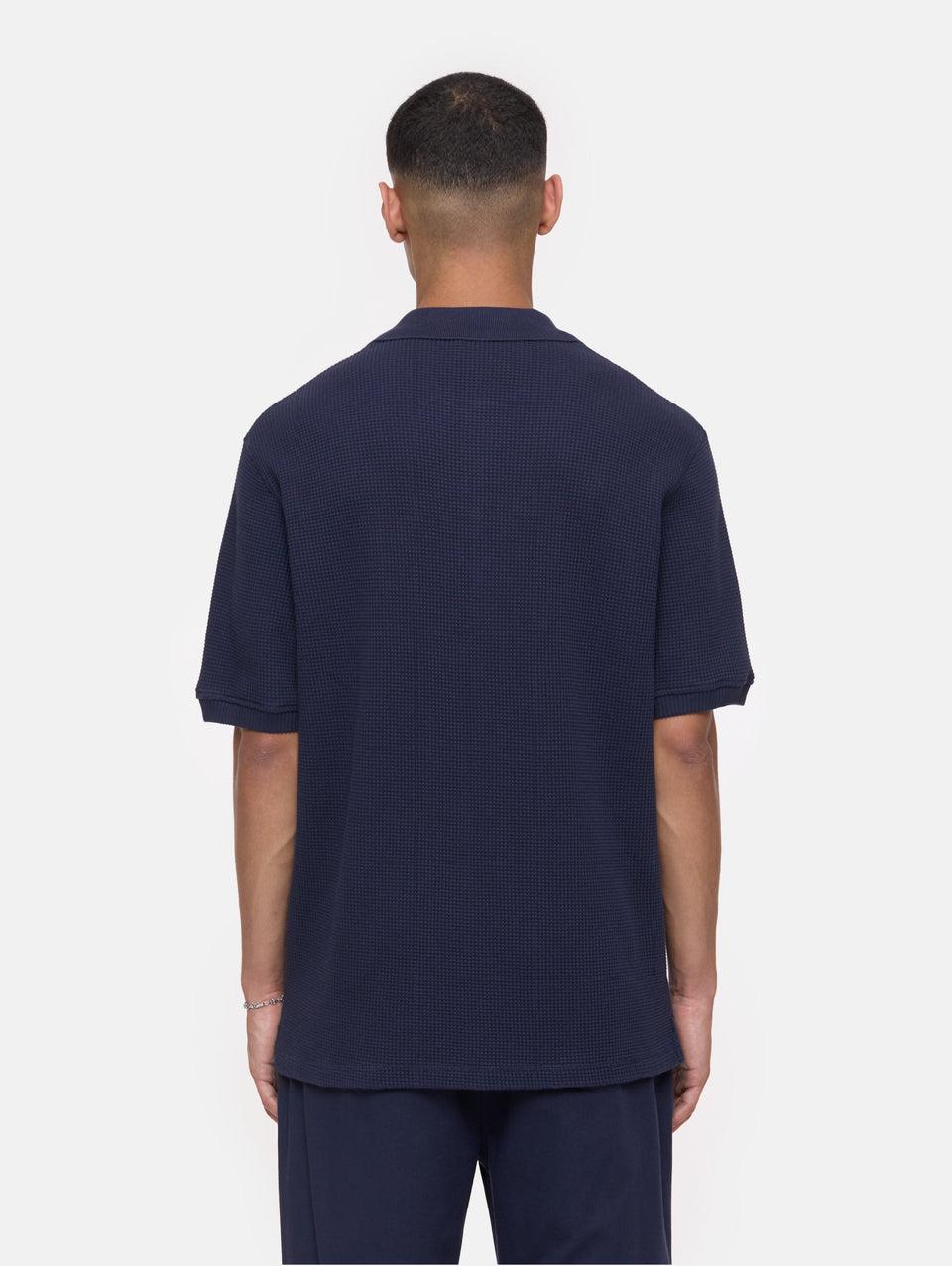 CLOSED Polo In Tessuto Waffle Blu
