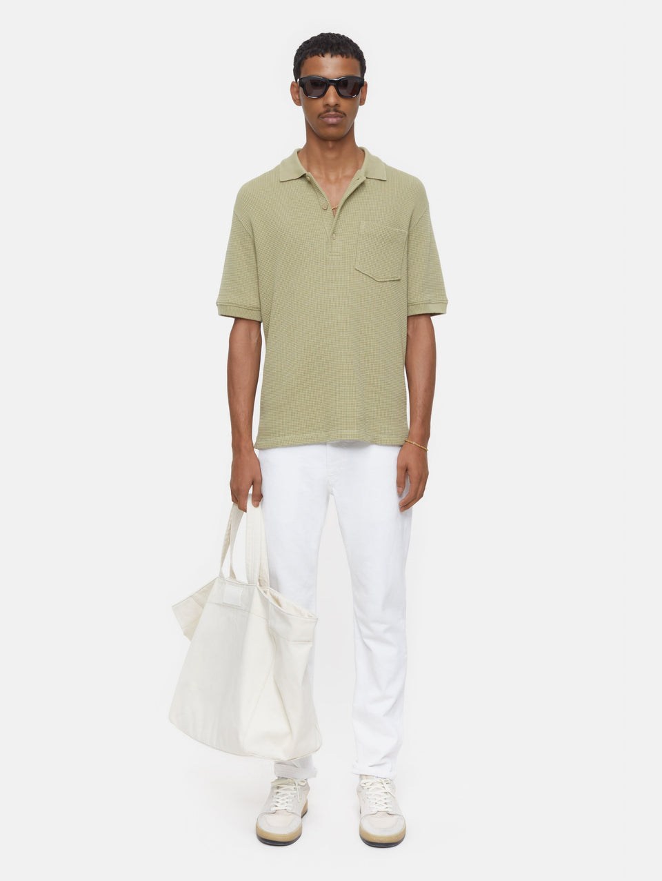 CLOSED Polo In Tessuto Waffle Salvia