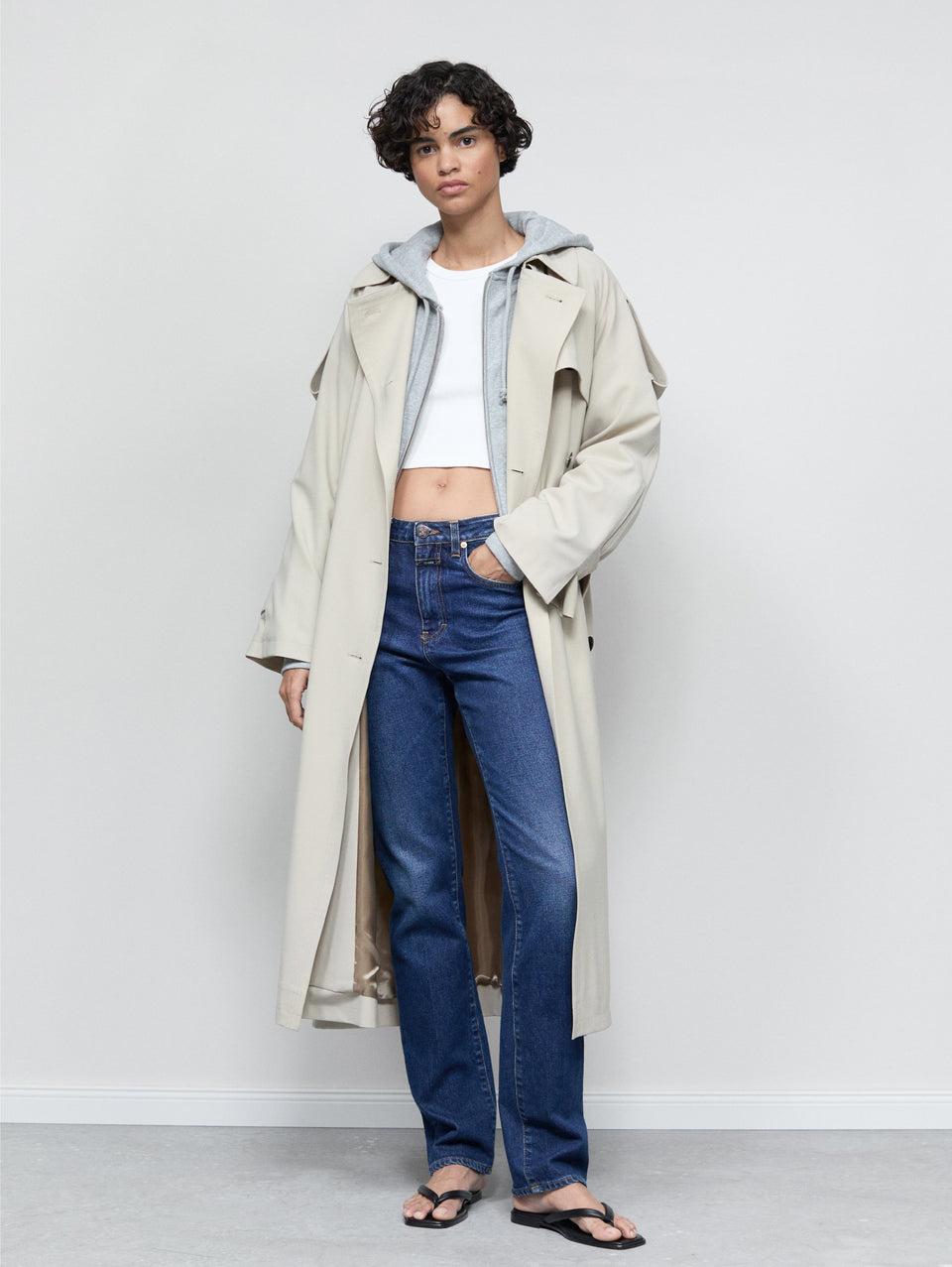 CLOSED Trench Lungo In Misto Lana Sabbia