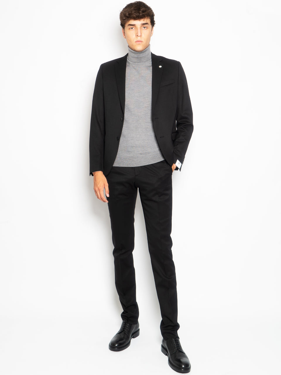 MANUEL RITZ Completo in Fresco di Lana Drop Nove Nero