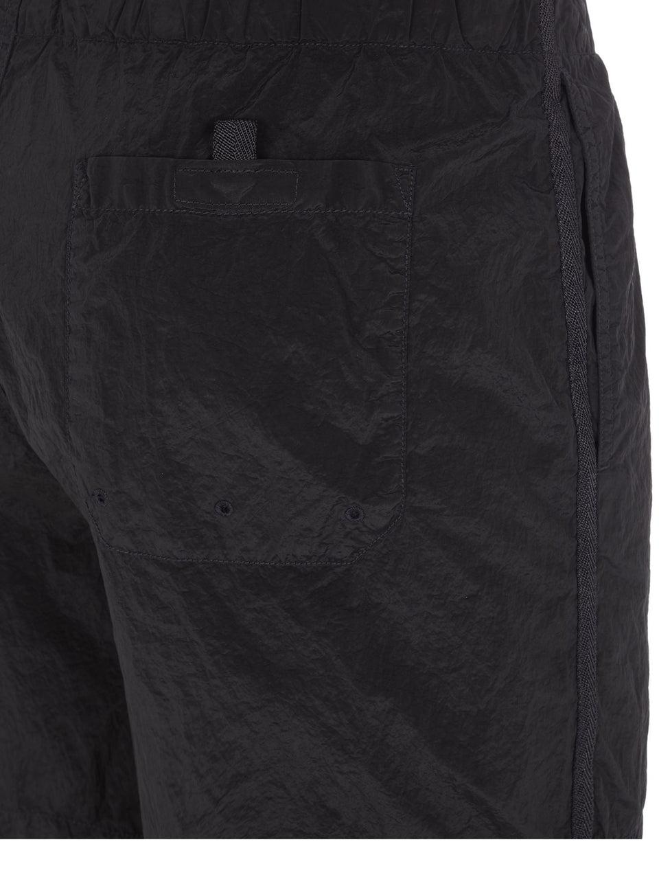 STONE ISLAND Costume Da Bagno In Nylon Metal Tinto Nero