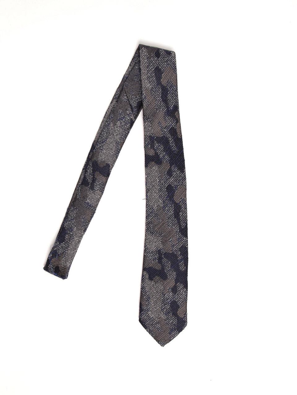 MANUEL RITZ Cravatta camouflage 2232K505 173400 Blu/Marrone/Grigio