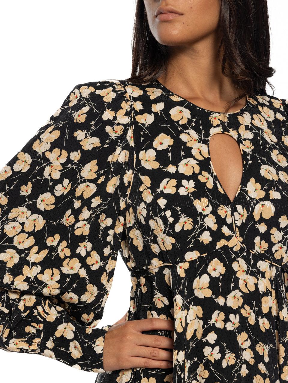 ESSENTIEL ANTWERP Abito Corto Floreale Nero