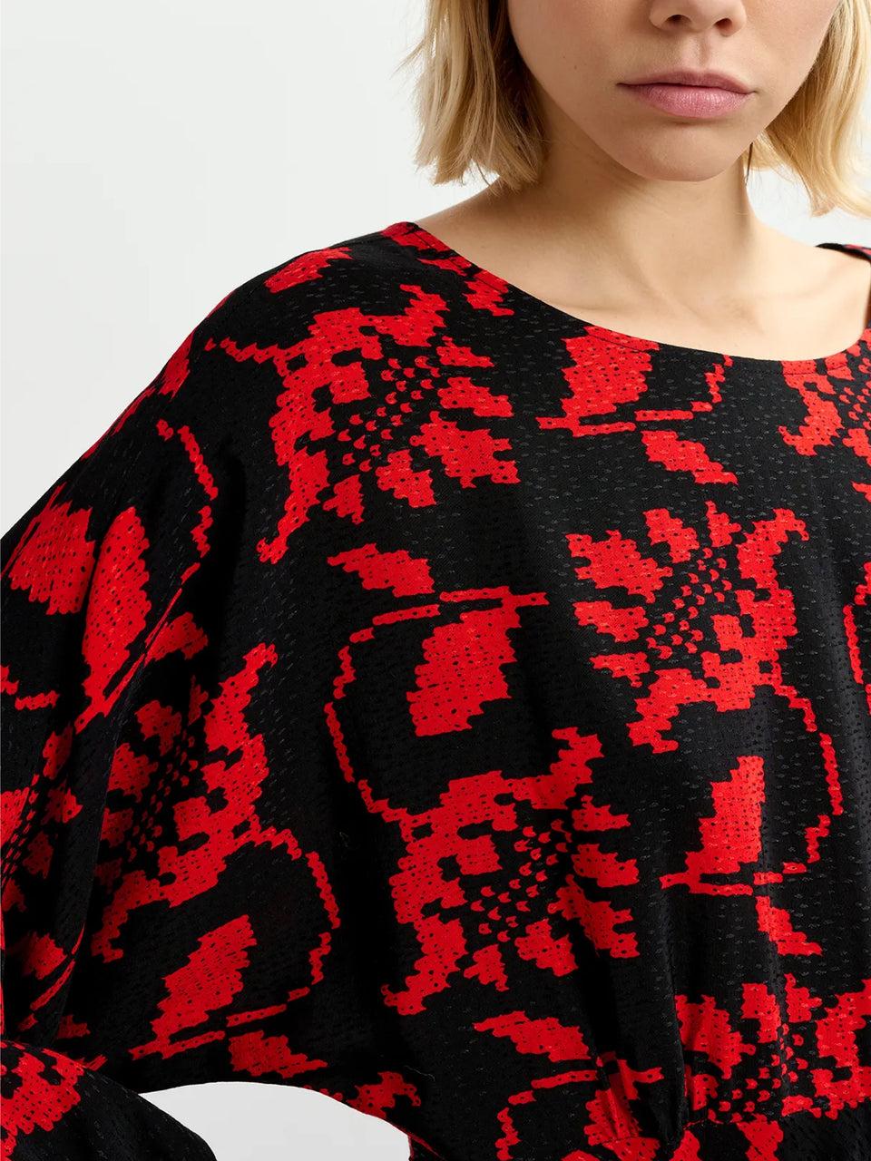 ESSENTIEL ANTWERP Abito Lungo Con Stampa Nero