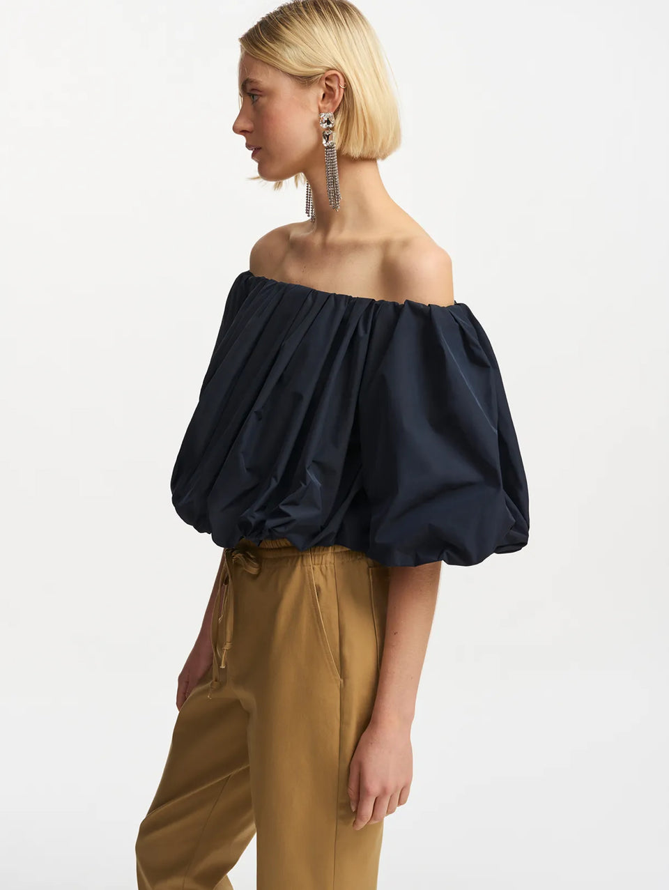 ESSENTIEL ANTWERP Body Con Scollo Bardot Blu