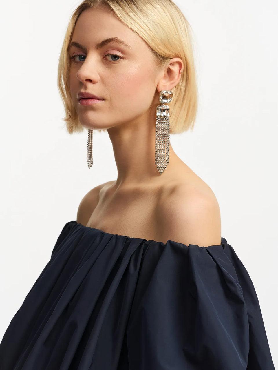 ESSENTIEL ANTWERP Body Con Scollo Bardot Blu