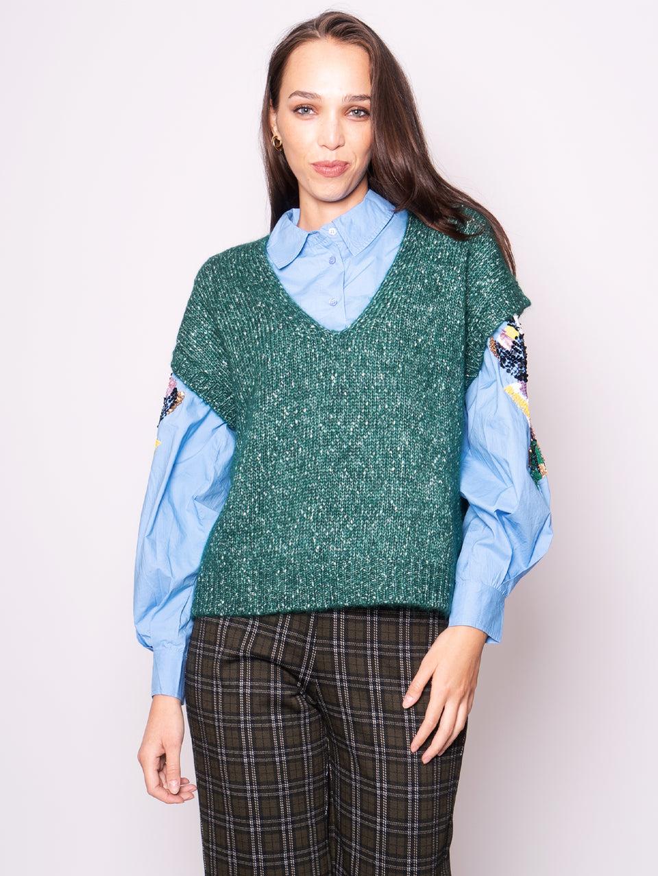 ESSENTIEL ANTWERP Gilet in Maglia Verde