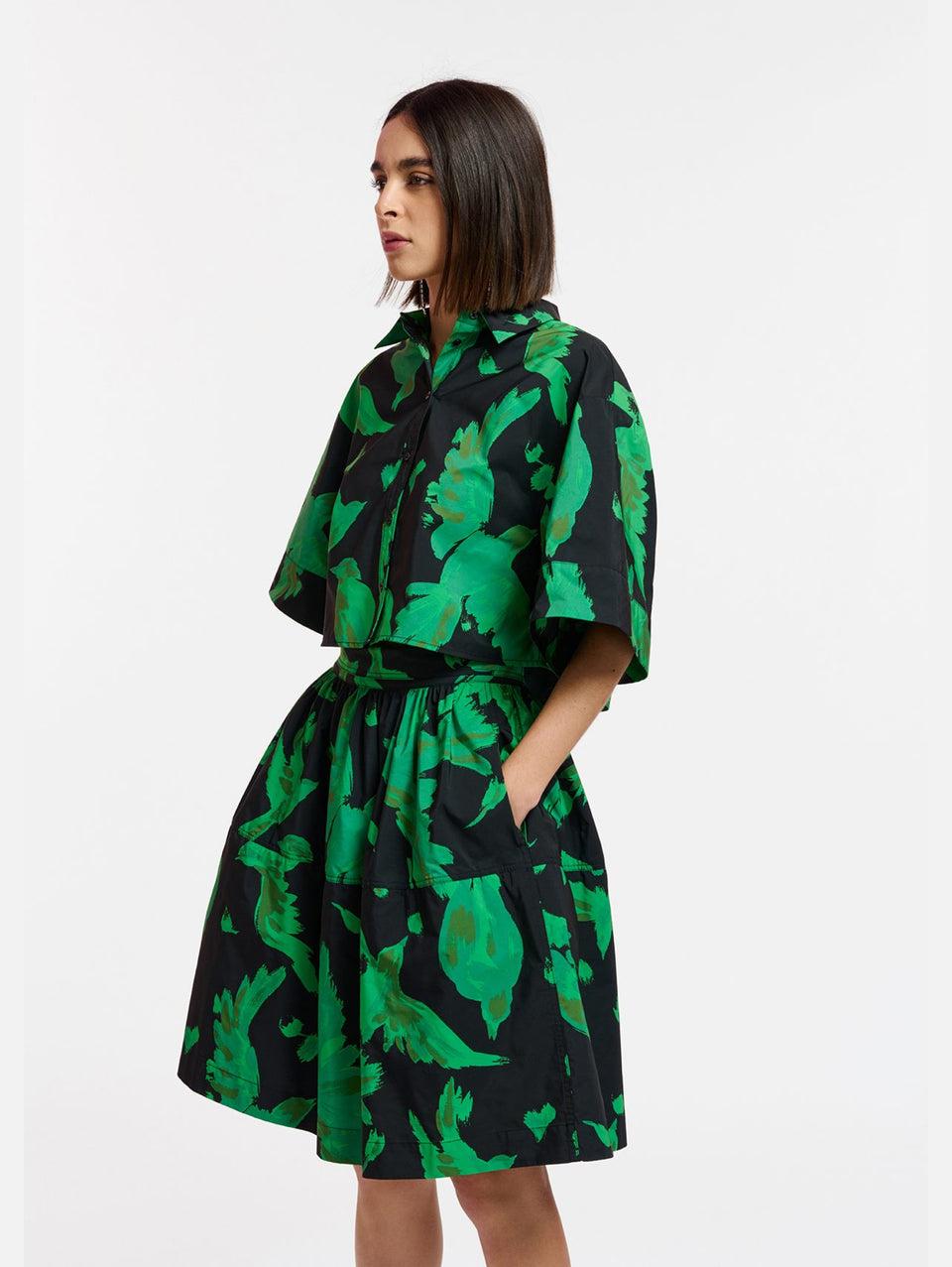 ESSENTIEL ANTWERP Gonna Corta A Balze Nero/Verde