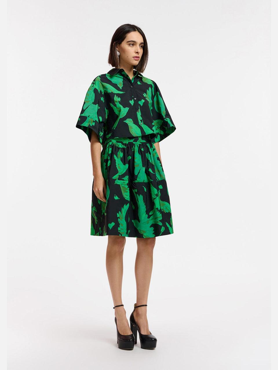 ESSENTIEL ANTWERP Gonna Corta A Balze Nero/Verde