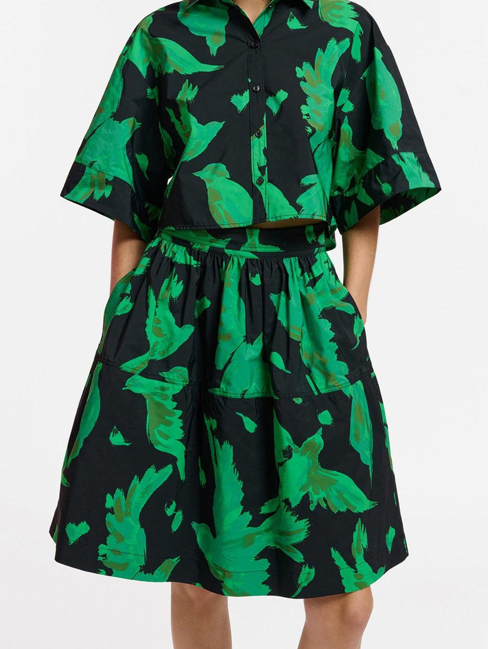 ESSENTIEL ANTWERP Gonna Corta A Balze Nero/Verde