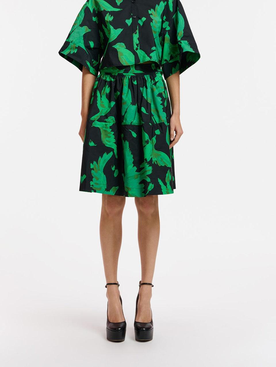 ESSENTIEL ANTWERP Gonna Corta a Balze Nero/Verde