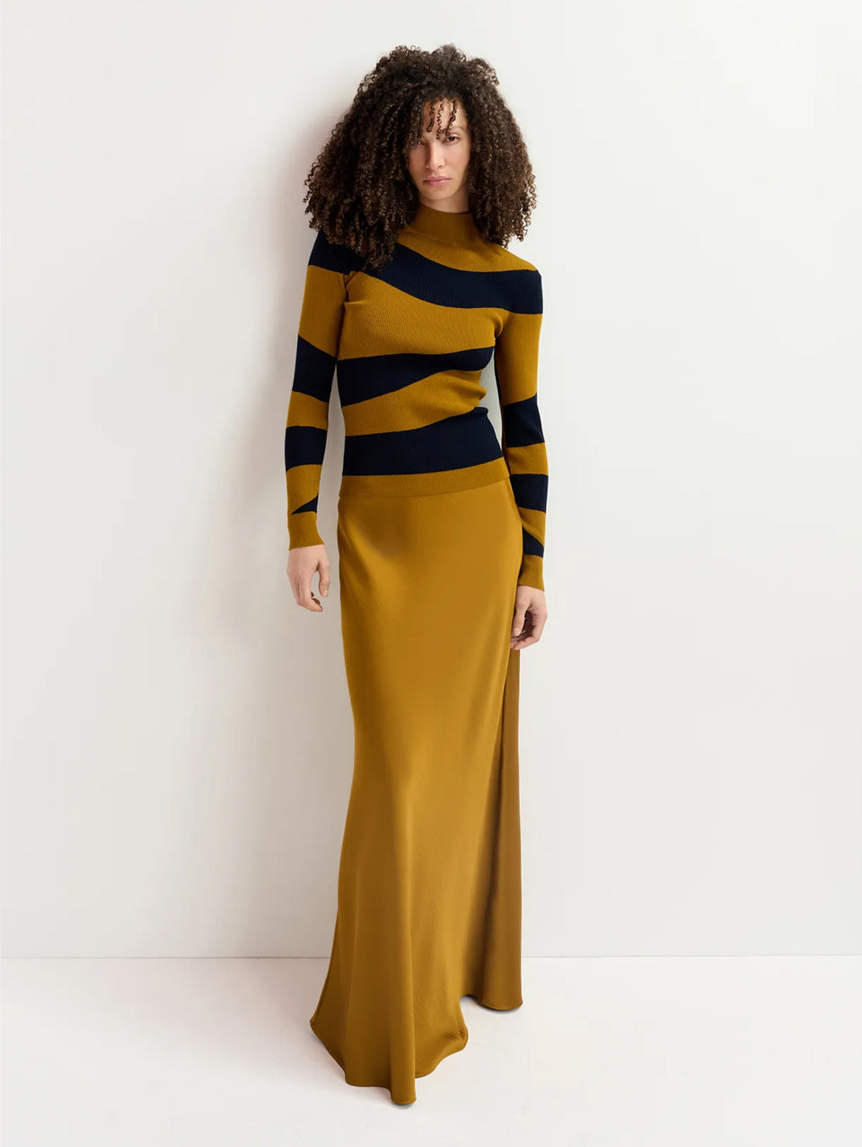 ESSENTIEL ANTWERP Gonna Lunga In Raso Bronzo