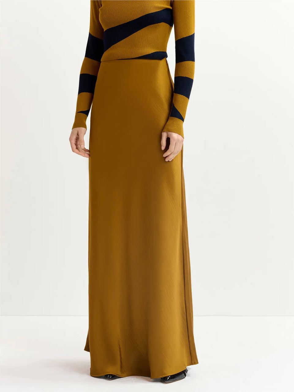 ESSENTIEL ANTWERP Gonna Lunga In Raso Bronzo