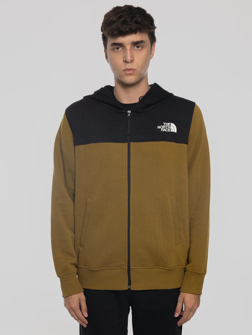 THE NORTH FACE Felpa con Cappuccio e Cerniera Verde