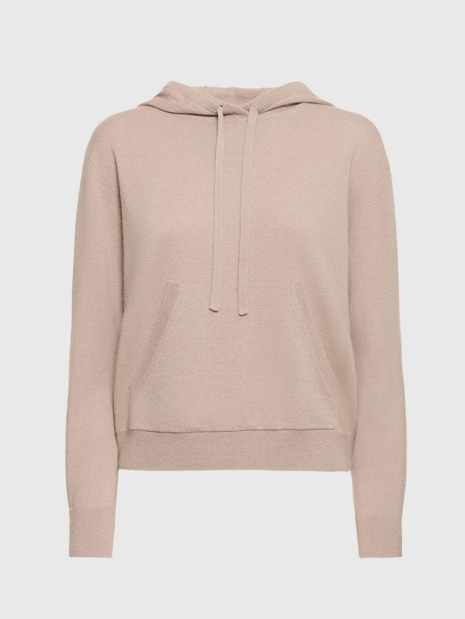 MAX MARA LEISURE Felpa Con Cappuccio In Lana E Cachemire Tortora