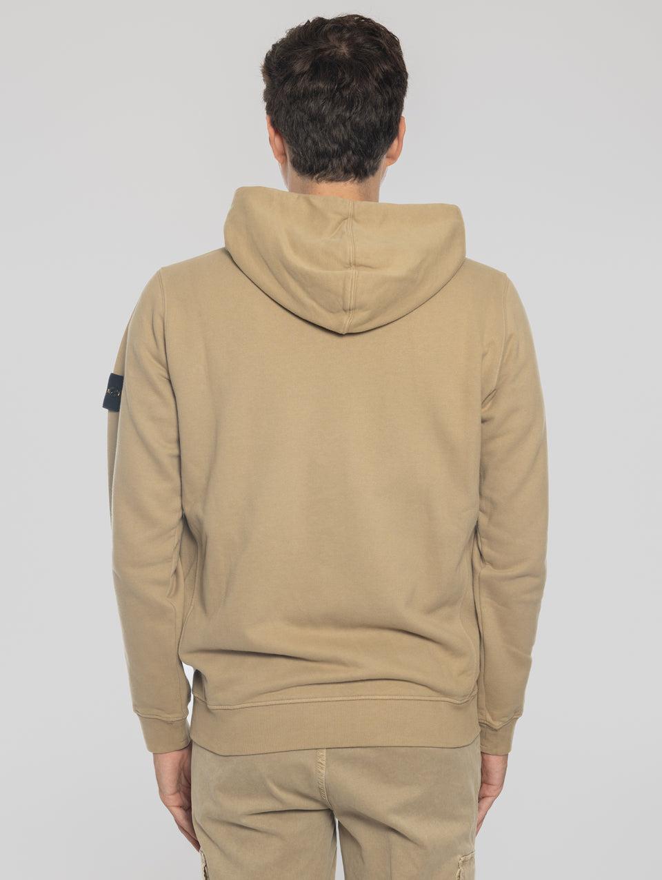 STONE ISLAND Felpa Full Zip In Cotone Organico Biscotto