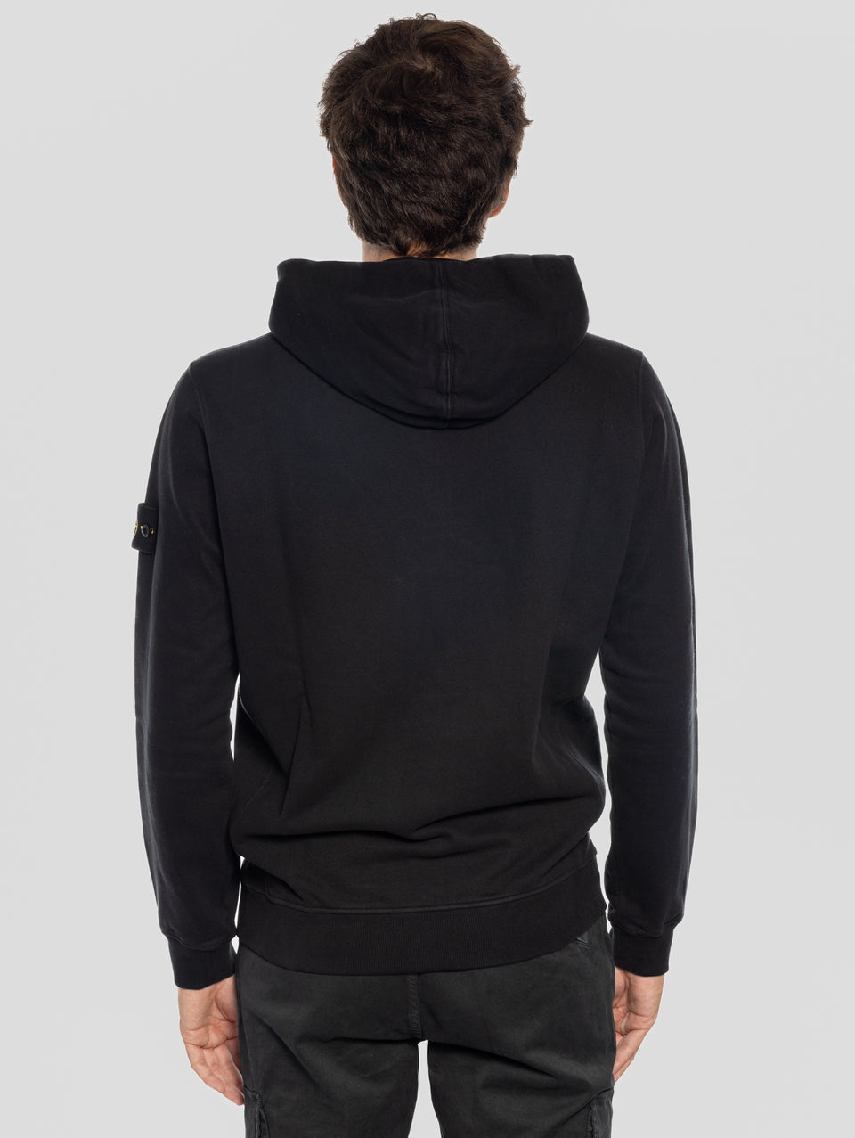 STONE ISLAND Felpa Full Zip In Cotone Organico Nero