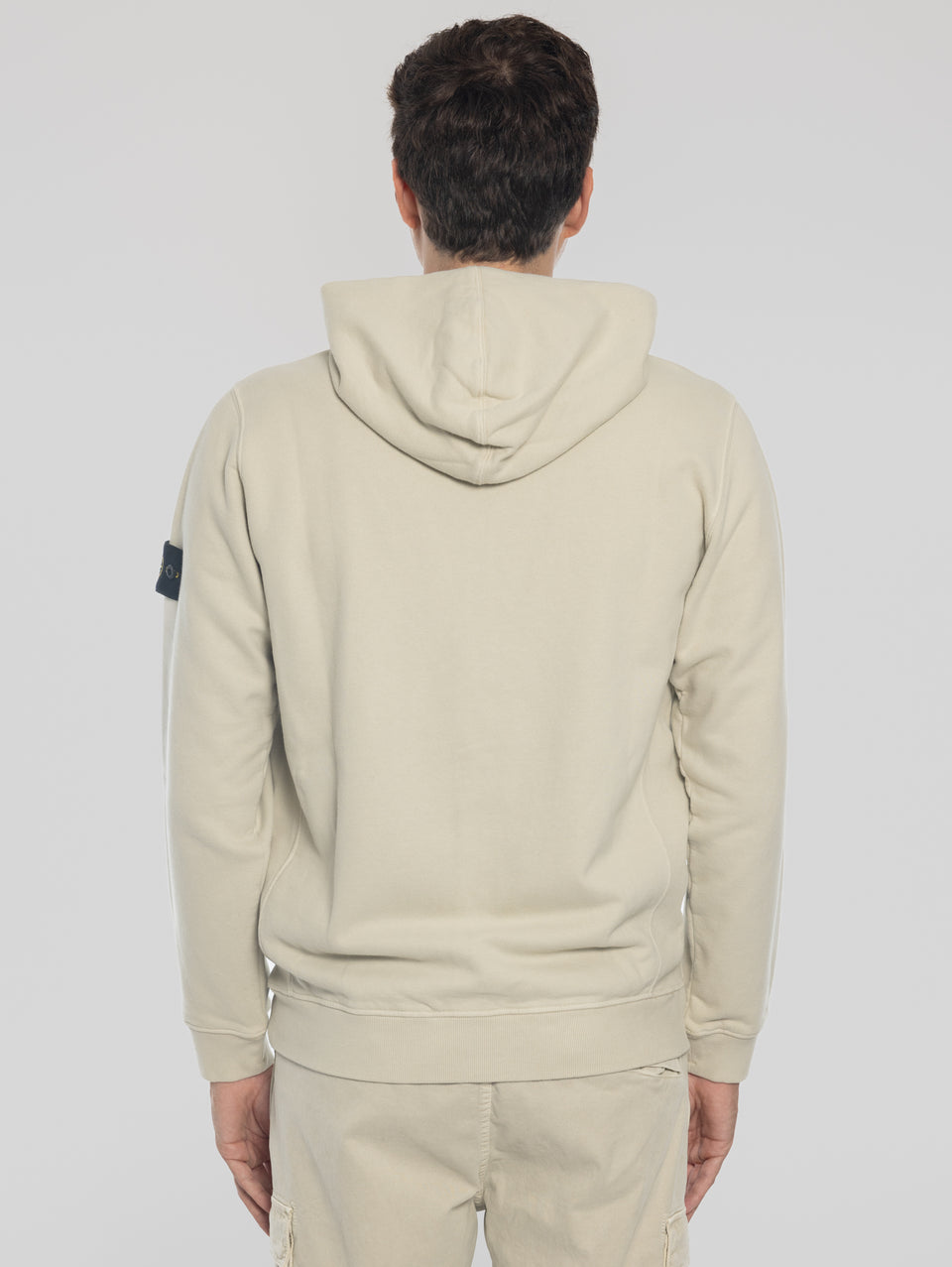 STONE ISLAND Felpa Full Zip In Cotone Organico Stucco