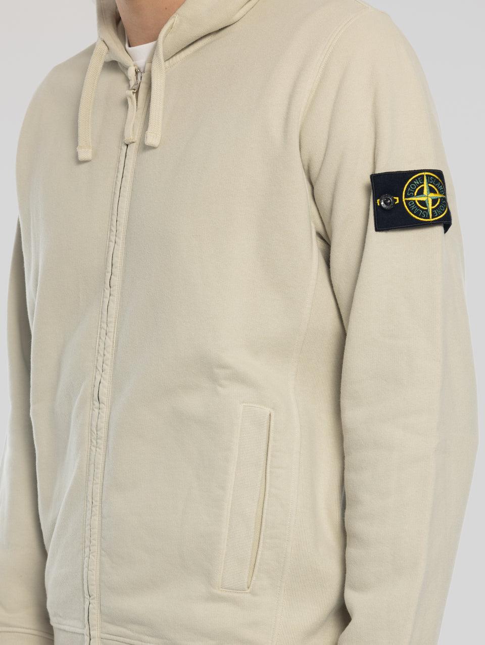 STONE ISLAND Felpa Full Zip In Cotone Organico Stucco