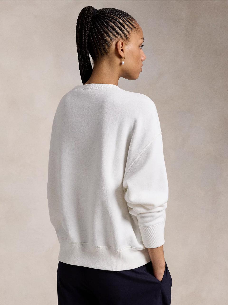 RALPH LAUREN Felpa Girocollo Con Stampa Polo Bear Bianco