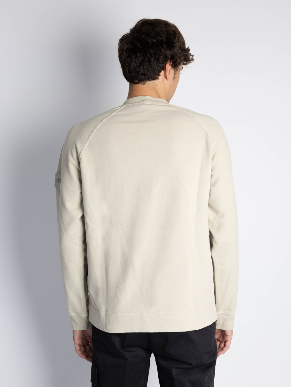 STONE ISLAND Felpa Girocollo Ghost Tinta In Capo Beige