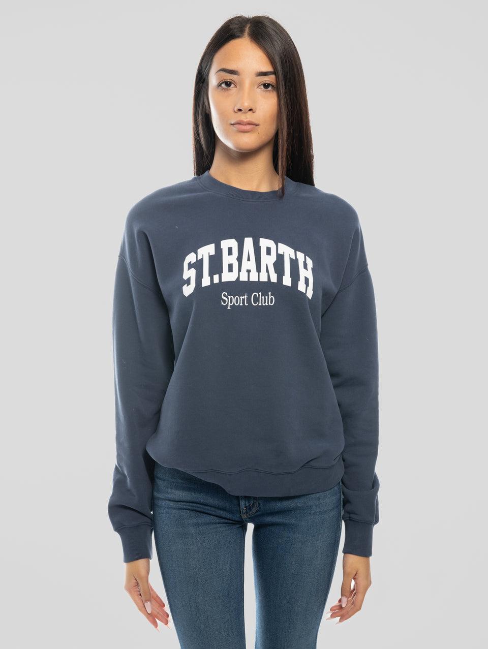 MC2 SAINT BARTH Felpa Girocollo Stardust con Stampa Blu