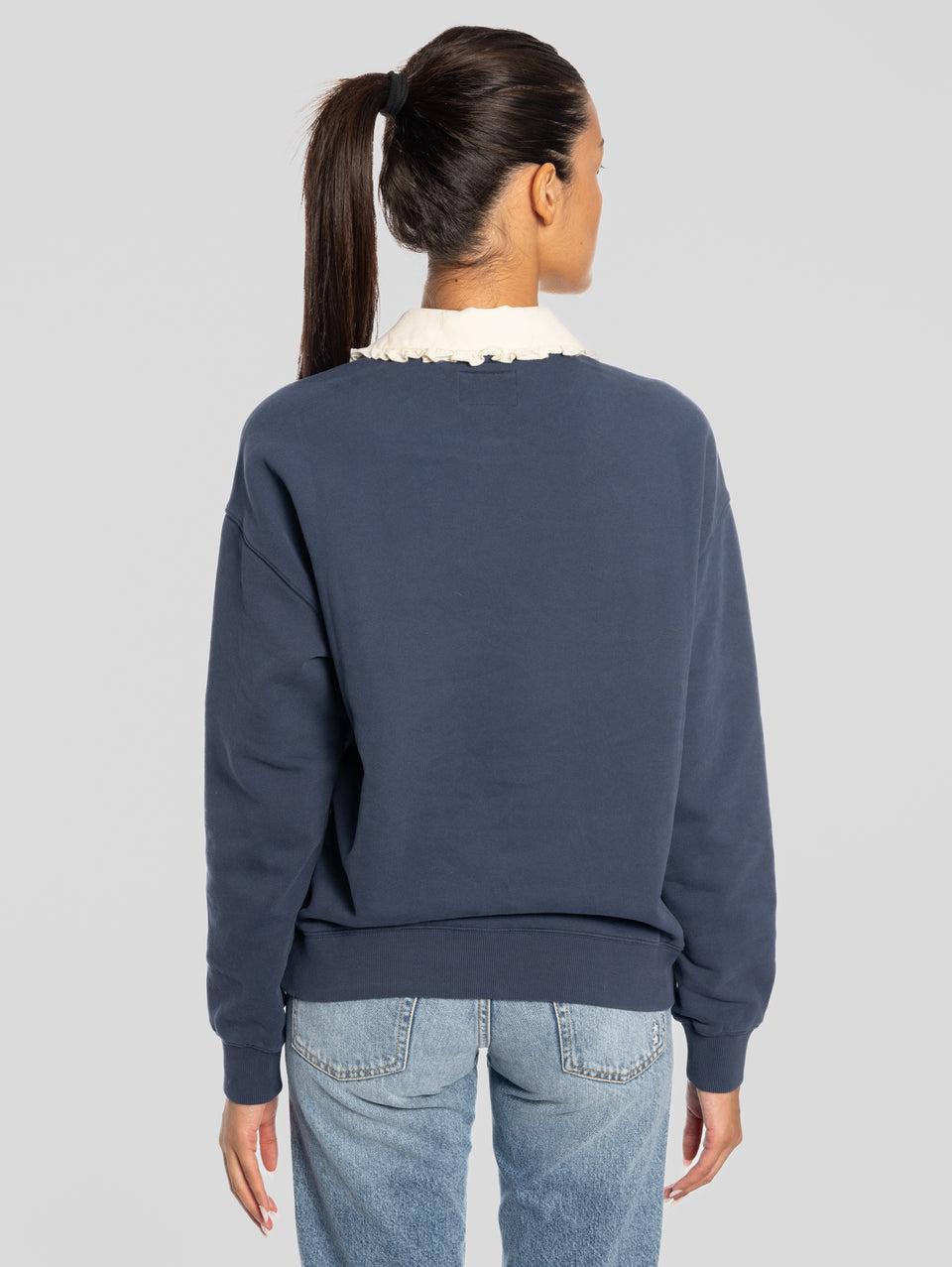 MC2 SAINT BARTH Felpa Misty Con Colletto Bebè In Velluto Blu