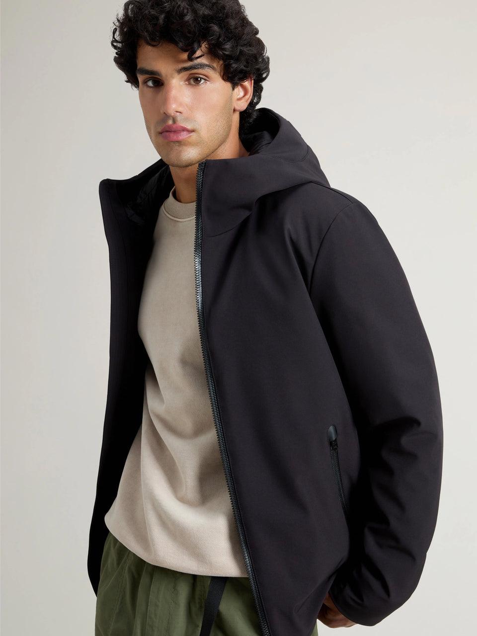 WOOLRICH Giacca Antivento Con Cappuccio Pacific Nero