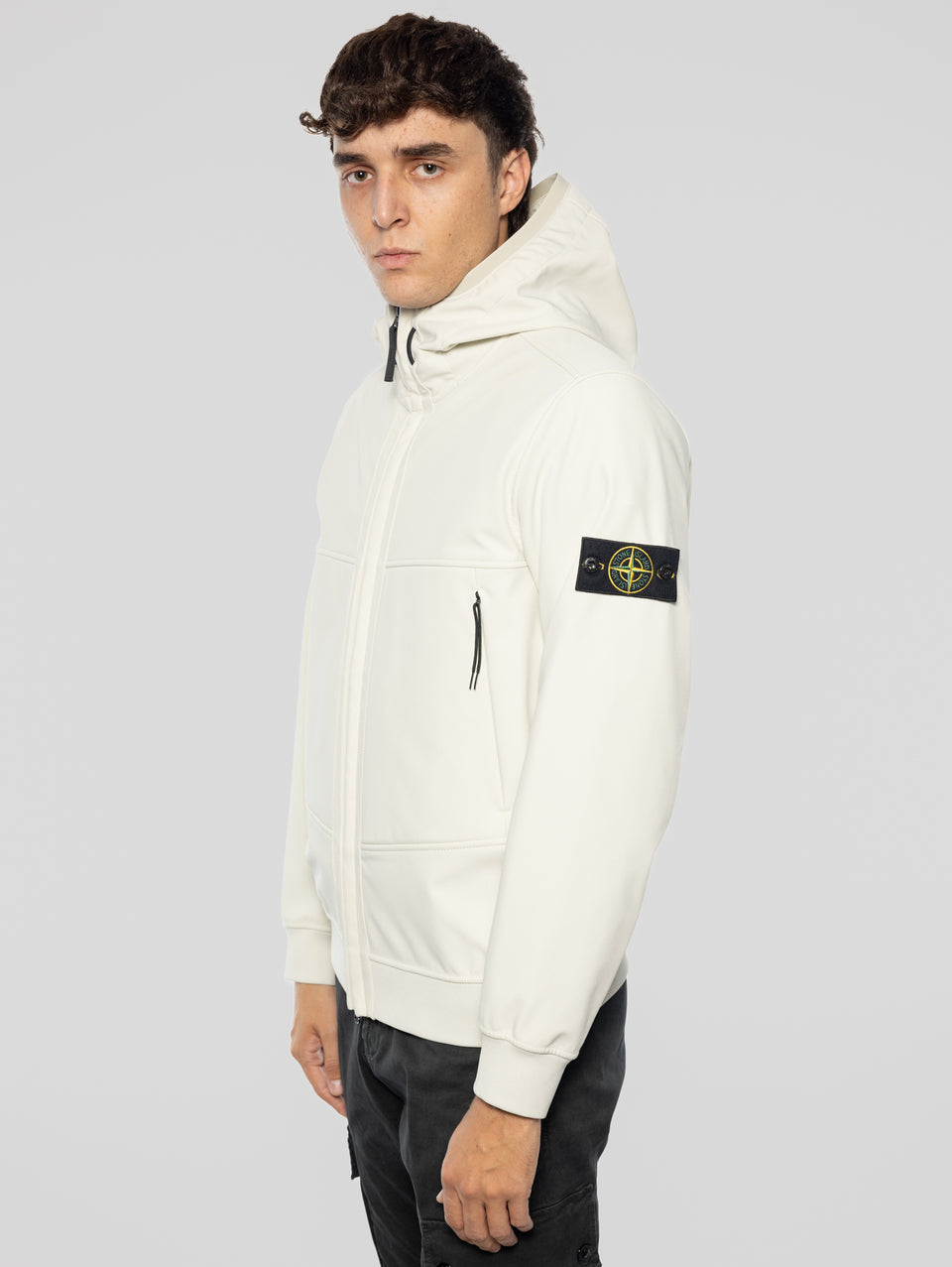 STONE ISLAND Giacca Con Cappuccio In Membrana Performante Stucco