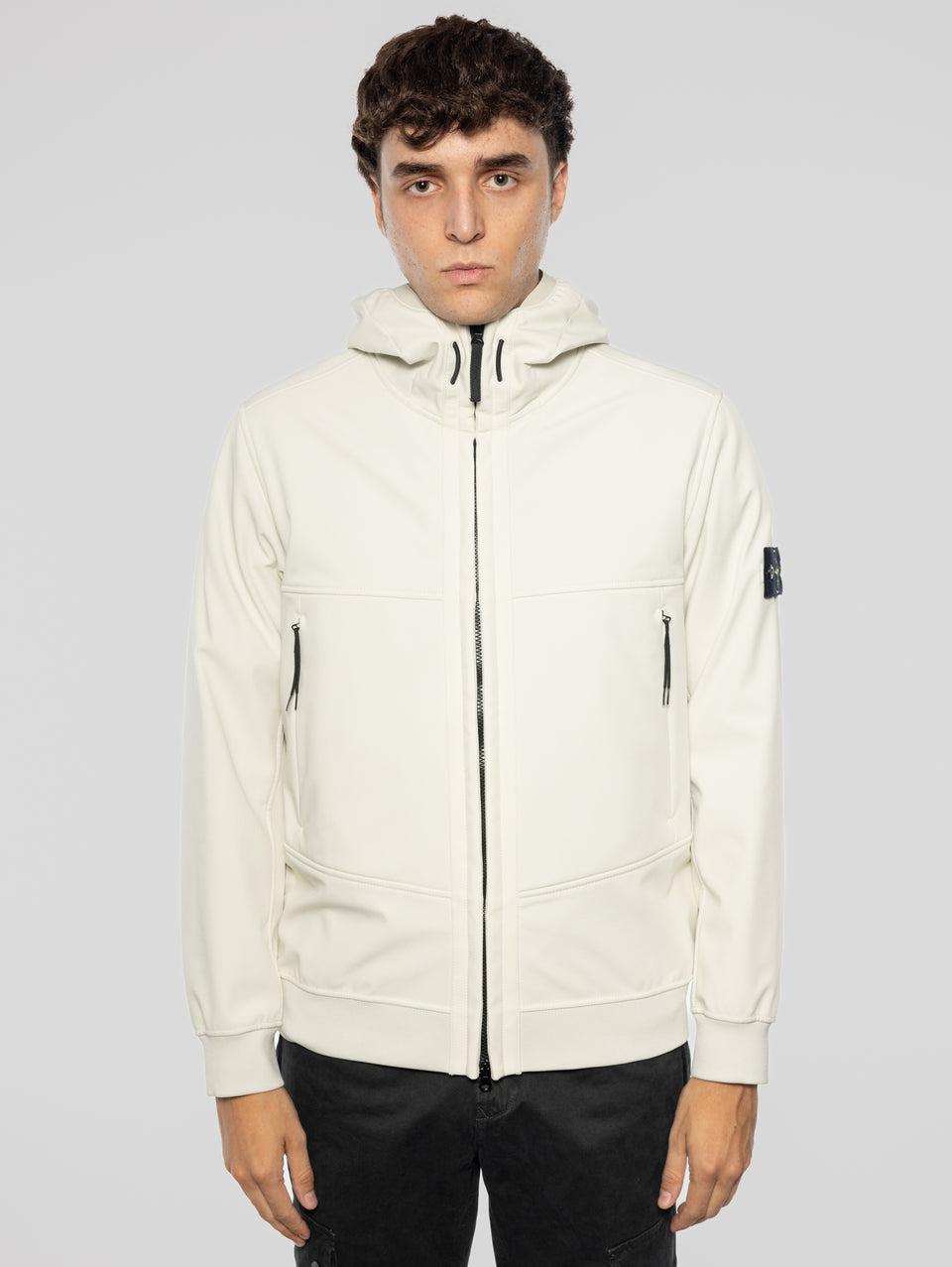STONE ISLAND Giacca con Cappuccio in Membrana Performante Stucco