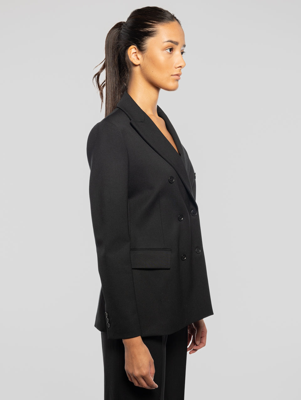 P.A.R.O.S.H. Giacca Doppio Petto In Fresco Lana Nero