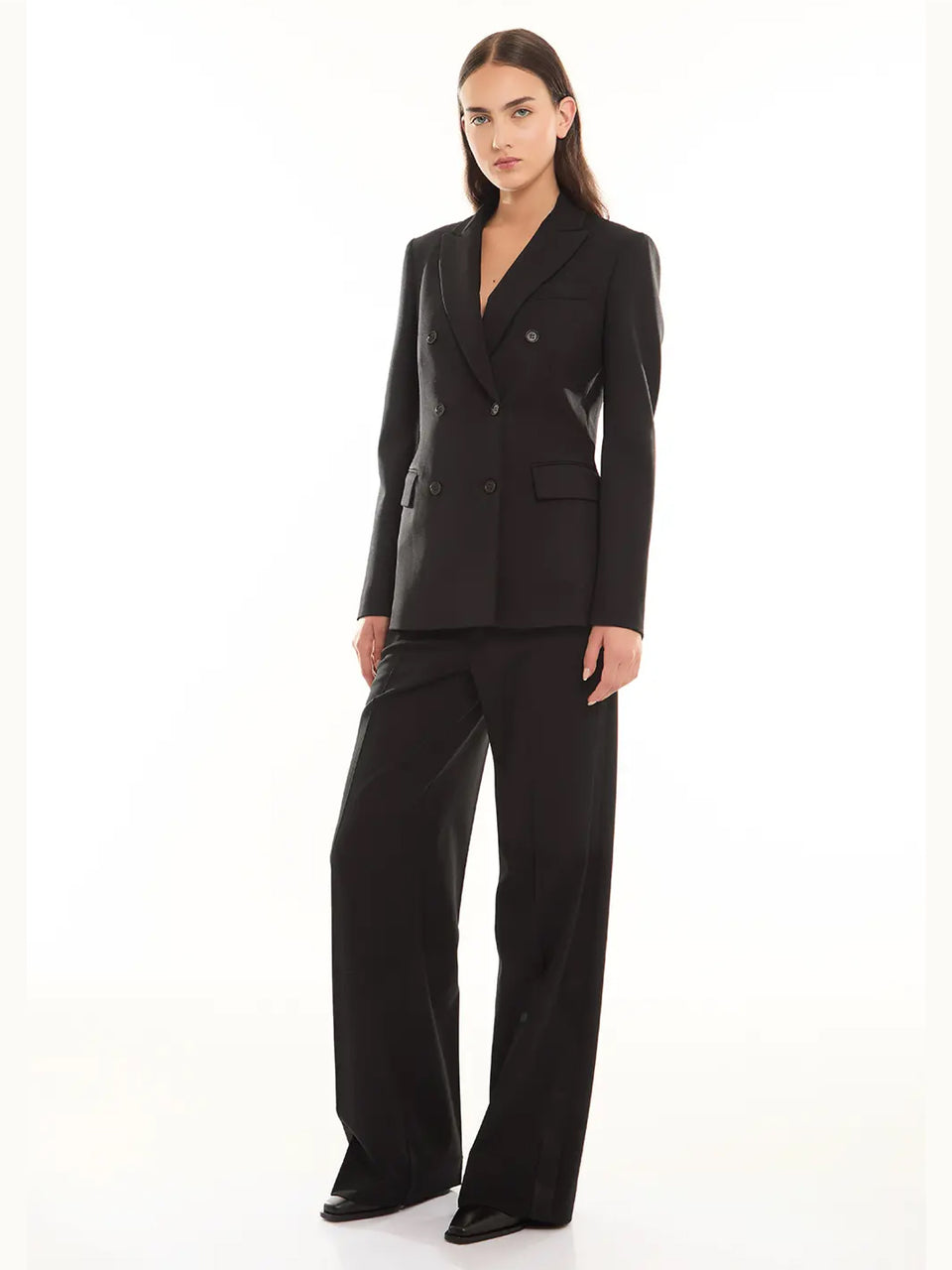 P.A.R.O.S.H. Giacca Doppio Petto In Fresco Lana Nero