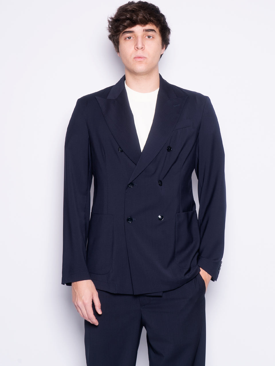 BARENA VENEZIA Giacca Doppio Petto Sfoderata Siroco Blu Navy