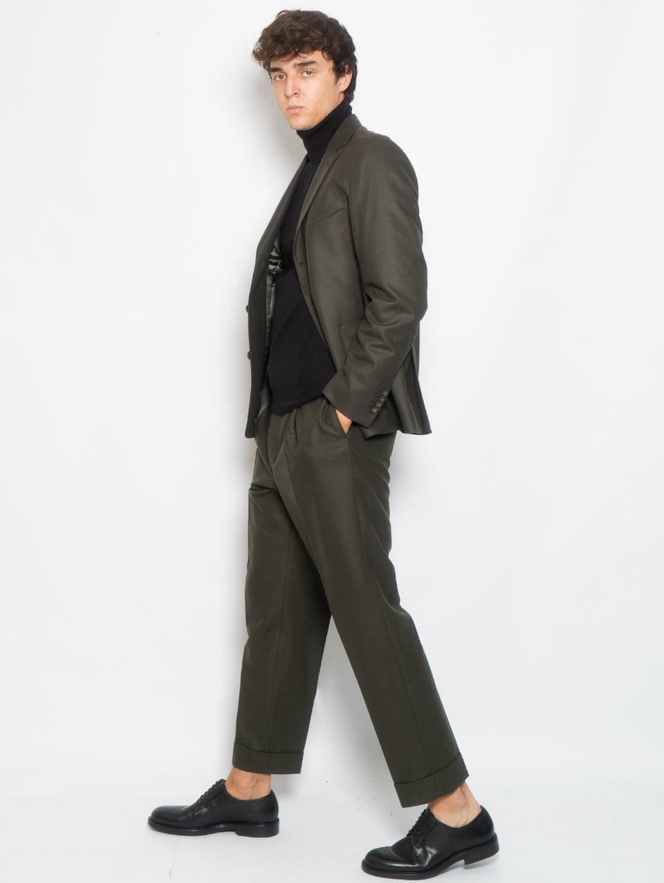 OFFICINE GÉNÉRALE Giacca In Lana Monopetto Tene Verde Oliva