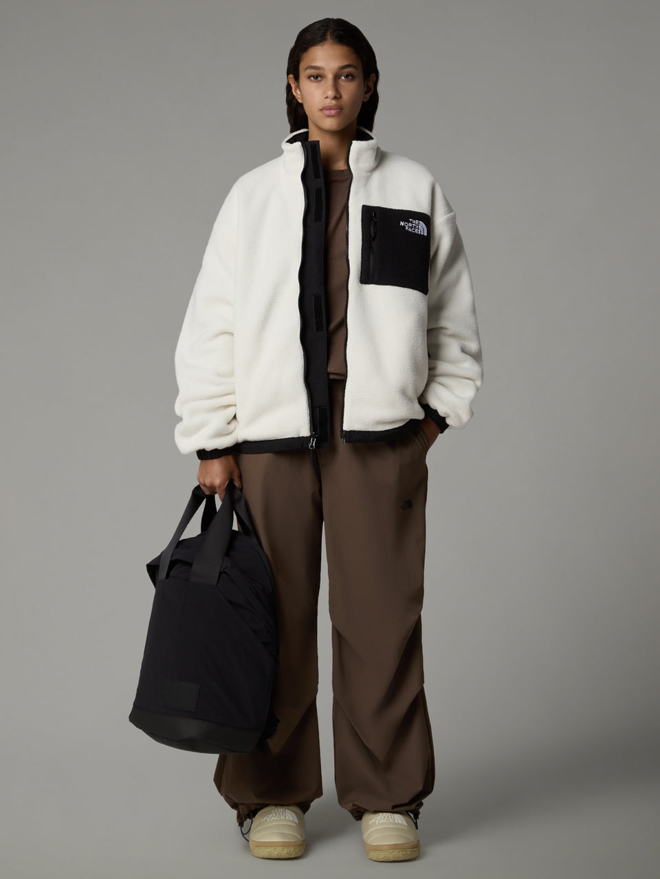 THE NORTH FACE Giacca In Pile Reversibile Da Donna Yumiori Bianco/Nero