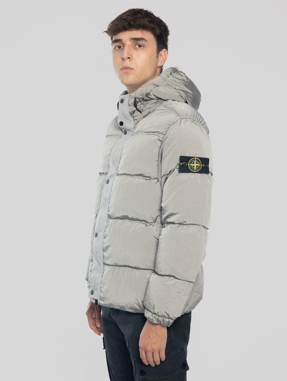 STONE ISLAND Giacca In Tessuto Nylon Metal Con Cappuccio Grigio
