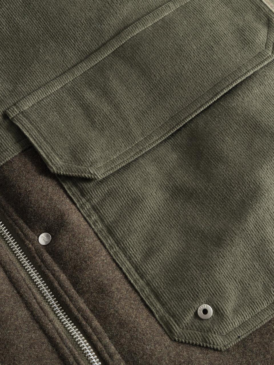 NORSE PROJECTS Giacca Reversibile In Velluto E Lana Verde Edera