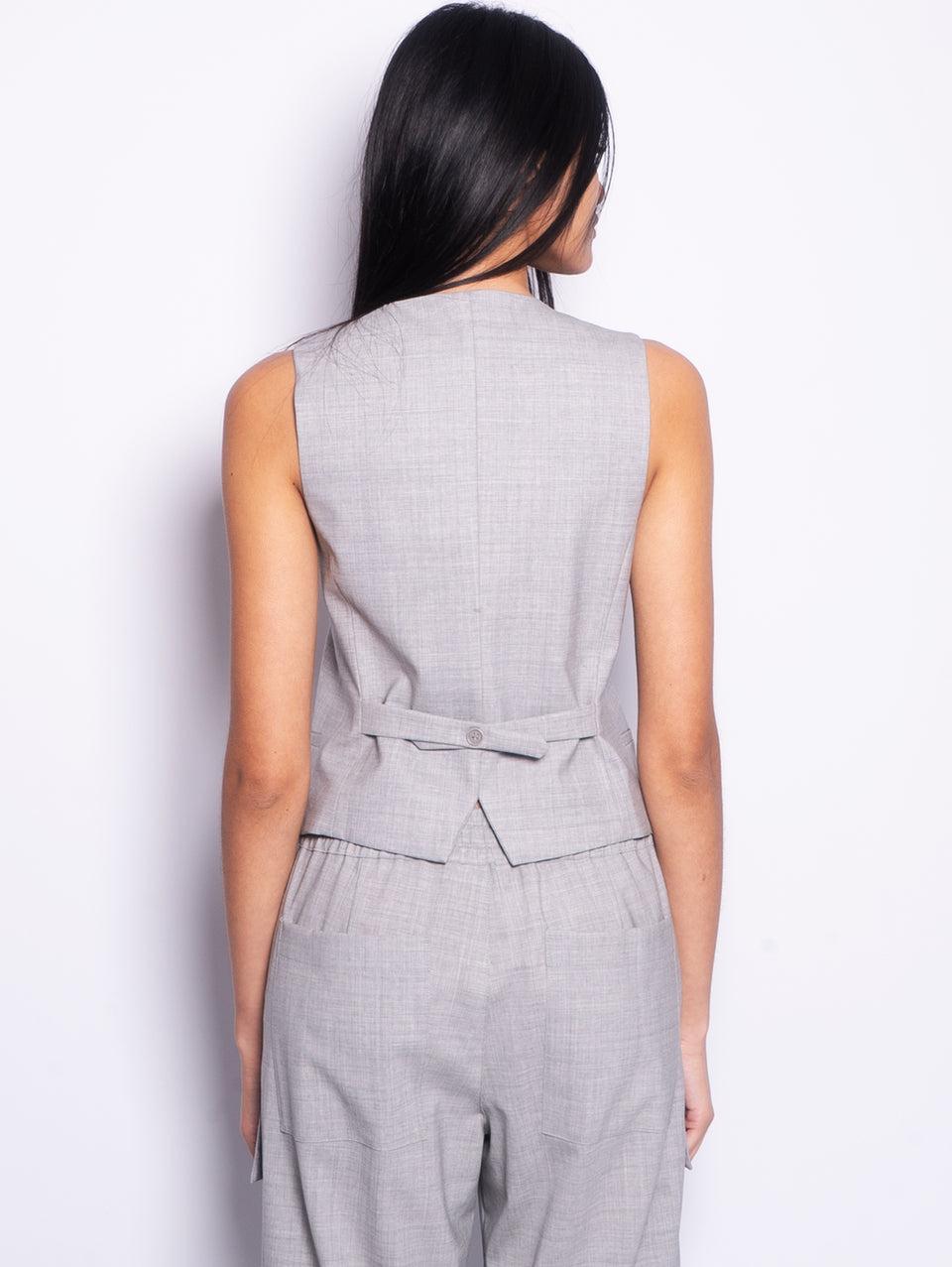 P.A.R.O.S.H. Gilet Con Scollo A V Grigio Mélange Chiaro