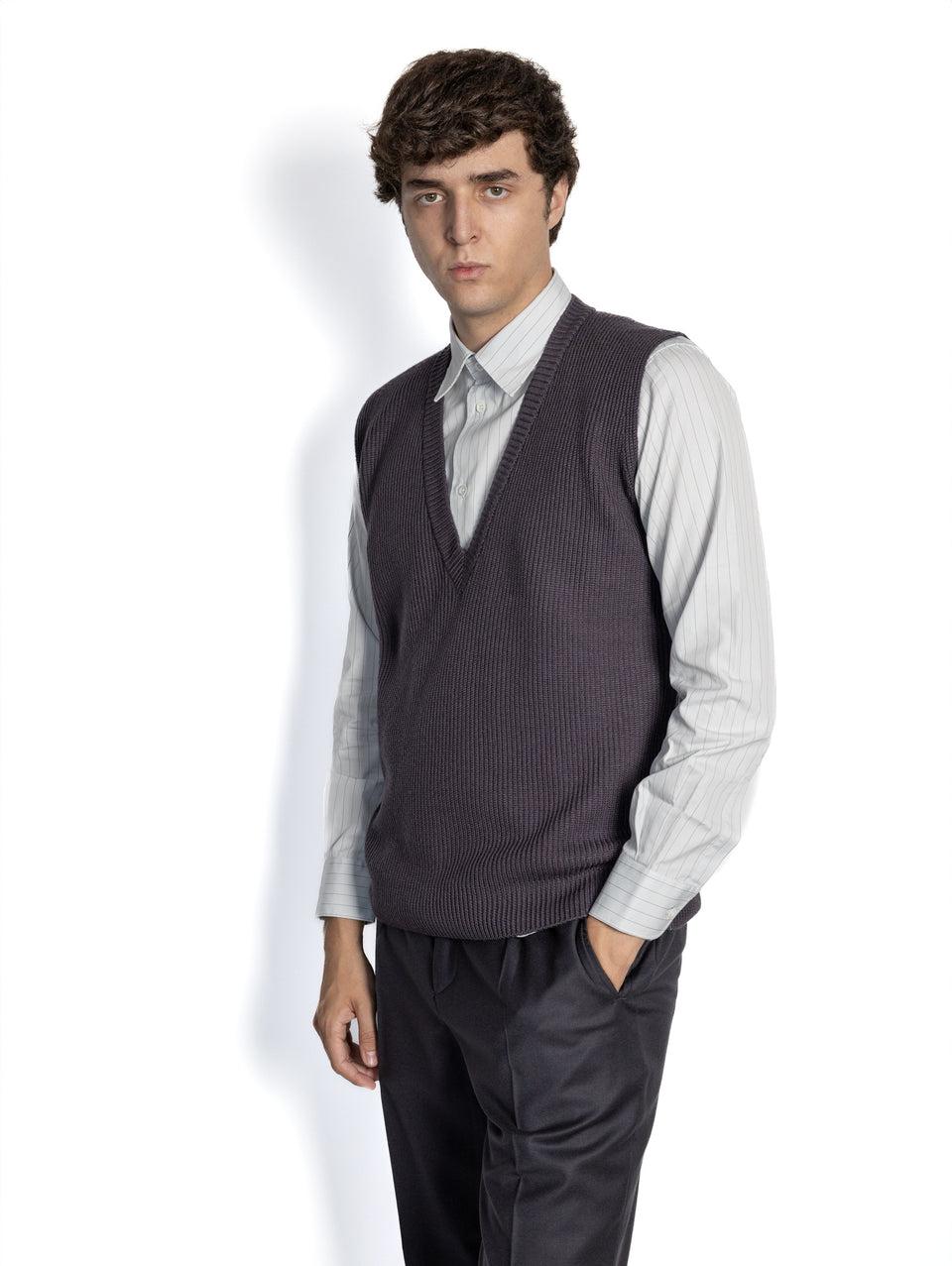 BARENA VENEZIA Gilet in Maglia con Scollo a V Malva