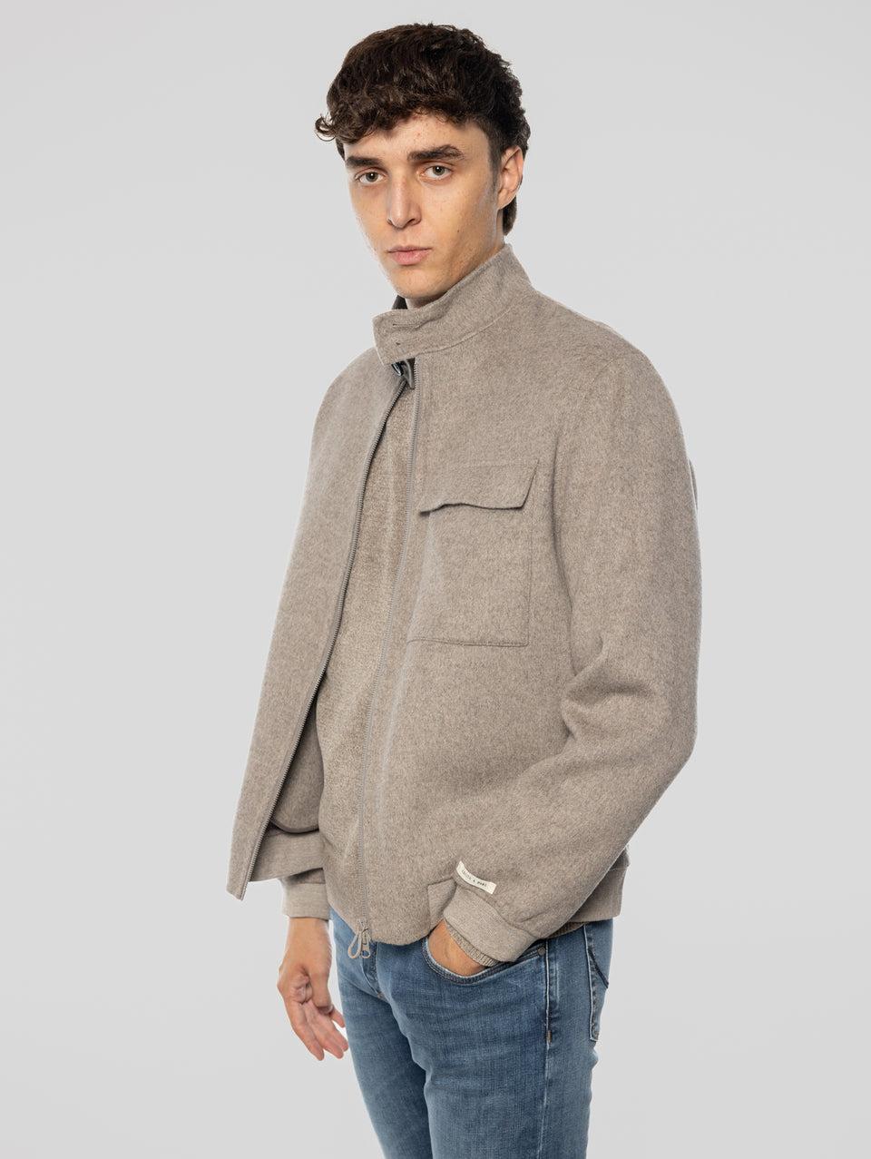 PALTò Giubbotto Corto Arturo In Double Con Zip Tortora