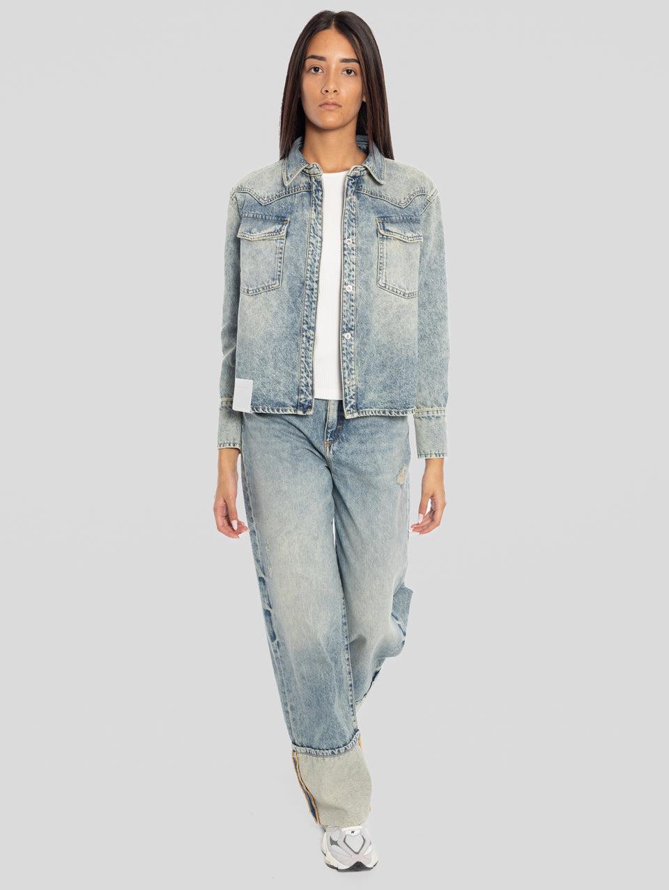 ICON DENIM Camicia Western In Denim Norah Blu