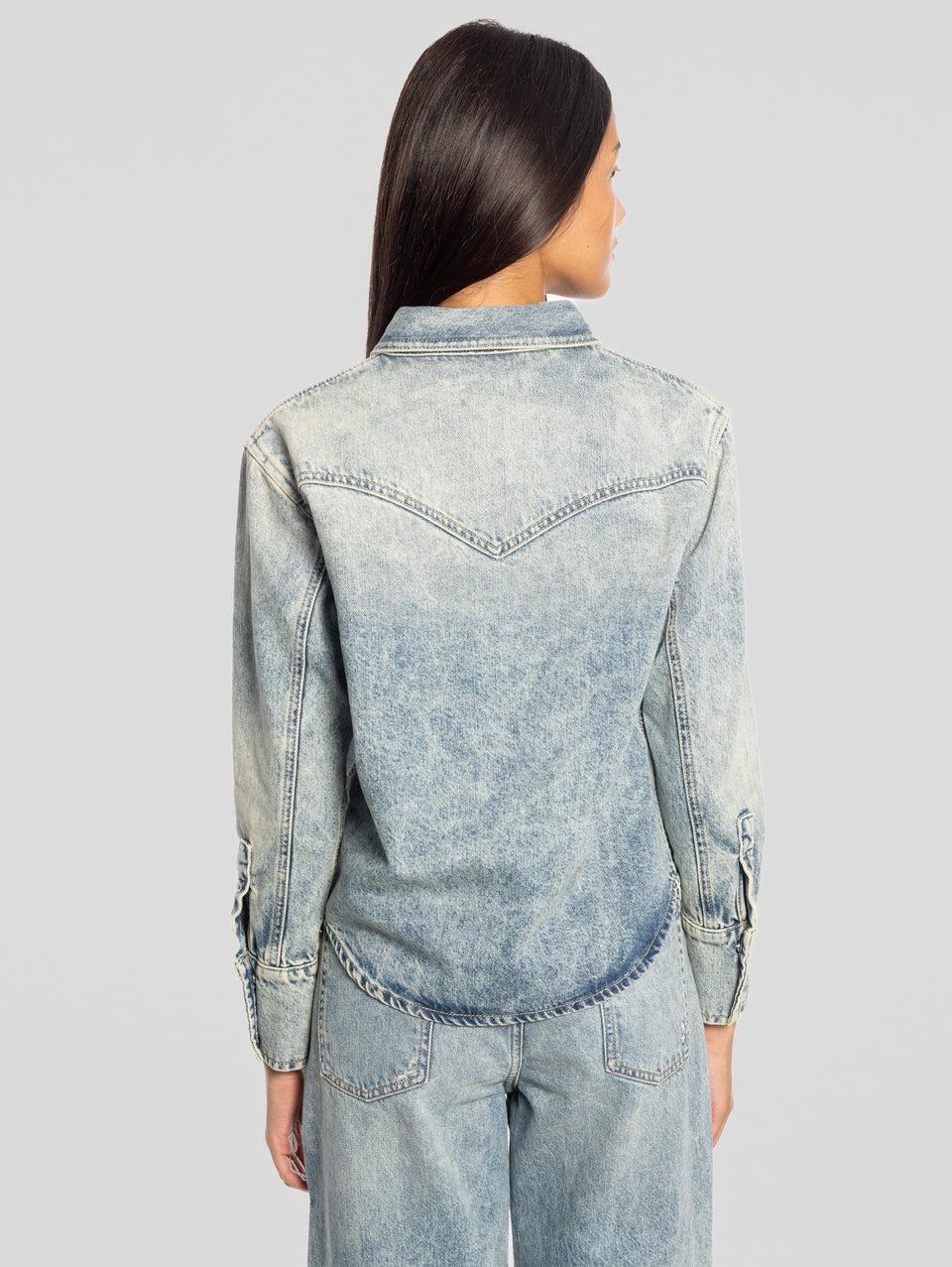 ICON DENIM Camicia Western In Denim Norah Blu