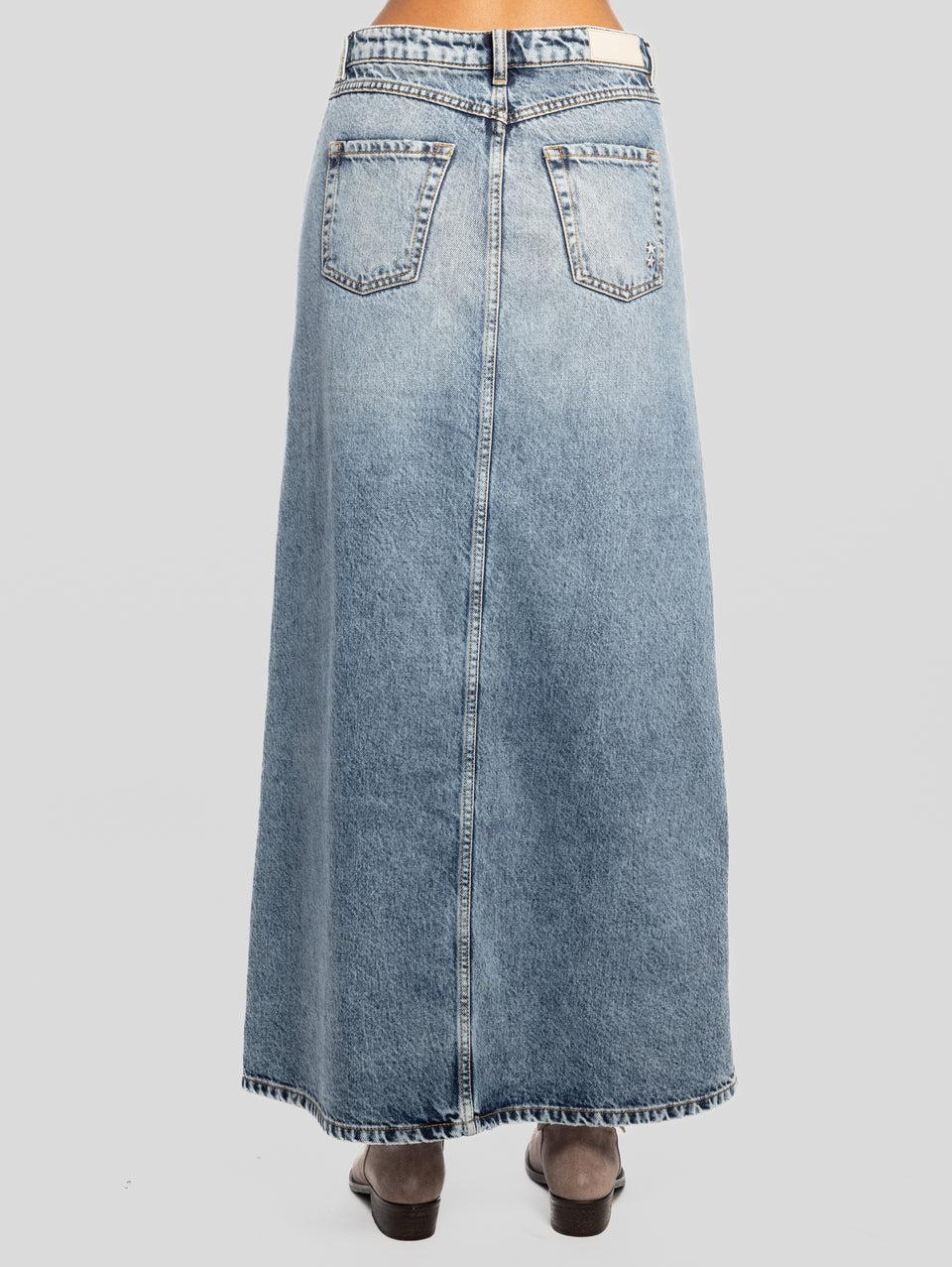 ICON DENIM Gonna Sandy In Denim Con Spacco Blu